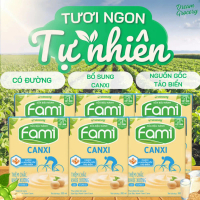 Thùng Sữa Đậu Nành Fami Canxi - Thơm Ngon, Bổ Sung Canxi Cho Cả Gia Đình - 200ml/Hộp