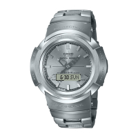 CASIO卡西歐 G-SHOCK 太陽能電波雙顯手錶-銀_ AWM-500D-1A8_44.5mm