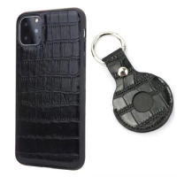 Fhx-JS High quality genuine leather crocodile pattern phone case for iPhone 7 8Plus X XR XS MAX 11 12 13 apple airtag case