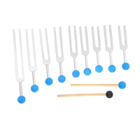 9Pcs Tuning Forks Sets Massage Ball For Healing Chakra Sound Therapy Keep Body,Mind And Spirit In Perfect Harmony Easy Install