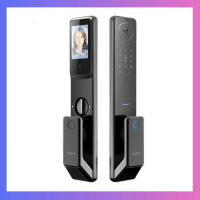 【AXGON】AXGON A1-200S 無鎖畏 9合1推拉式智能電子鎖 (掌靜脈│人臉│指紋│卡片│密碼│APP/含安裝)