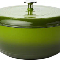 Enameled Cast Iron Covered Round Dutch Oven, 7.3-Quart, Oven Safe Up To 500 Degrees F ,Green USA