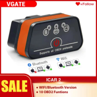 Vgate iCar2 obd2 bluetooth scanner ELM327 V2.2 obd 2 wifi icar 2 car tools elm 327 for android/PC/IOS code reader free shipping