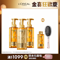 LOREAL Paris 巴黎萊雅 黃金胜肽柔韌修護洗髮露/護髮素440ml 3入組