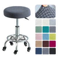 Elastic Bar Stool Cover Stretch Spandex Round Chair Protector Office Home Seat Cushion Slipcover Chair Protector Solid Color