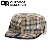 【Outdoor Research 美國 羊毛混紡透氣保暖護耳帽《燧石灰格子》】243658/保暖帽/雪帽/內刷毛