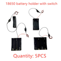 5PCS 18650 battery holder 18650 battery cartridge cable with switch 3.7V lithium battery holder
