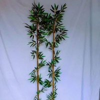 Bambu partisi tinggi 170cm - batang bambu plus daun bambu hias plastik