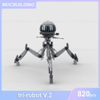 Tri-robot V.2 &amp; Homing Spider Robot &amp; CSI J-1 Proton Cannon Model MOC Building Blocks DIY Assemble Bricks Collection Toy Gifts