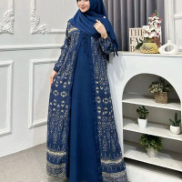 gamis set hijab malika/gamis batik set hijab/gamis abaya set hijab/gamis syari wanita terbaru-by ger