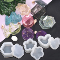 Resin Silicone Mold Storage Box Mold For Jewelry Making Heart Shape Cut Mold DIY Crystal Epoxy UV Gift Box Jewelry Tools Moulds