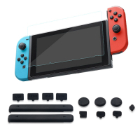 任天堂 Nintendo Switch 高清螢幕保護貼+專業防塵塞套組