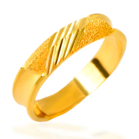 【福西珠寶】買一送一9999黃金戒指 流星雨寬版戒 斜紋鑽沙戒 寬(金重：1.33錢+-0.03錢)