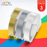 3PK Colorful Printer Ribbon for DYMO 3D Label Maker 154000 814580 12965 12966 9mm Label Tapes Sticker for Motex E-101 Dymo 1610
