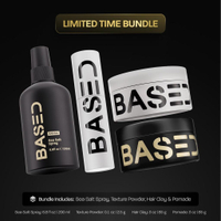BASED Ultimate Straight/Wavy Hair Styling Bundle  Texture Powder Clay Pomade Sea Salt  BASED Bodywor