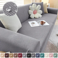 Jacquard Solid Color Sofa Cover for Living Room Couch Cover Corner Sofas Slipcover L Shape Sofa Protector Case Single Sofa