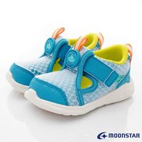 ★日本月星Moonstar機能童鞋-Carrot可機洗系列寬楦玩耍速乾鞋款1289藍綠(寶寶段)