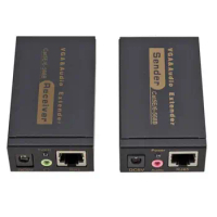 VGA To RJ45 VGA 100M Video Audio Extender Receiver&amp;Sender Cat5/6 100m VGA To RJ45 Receiver Converter Network Cable