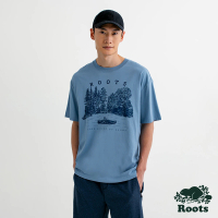 【Roots】Roots 男裝- SOMBRIO OUTDOOR寬版短袖T恤(藍色)