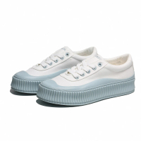 【KANGOL】帆布鞋 餅乾鞋 白寶寶藍 糖果 厚底 增高鞋 女(6252160107)