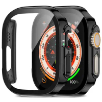Waterproof Case for Apple Watch ultra 49mm Straight Edge Screen Protector Cover iWatch series 8 SE 7 6 5 4 45mm 41mm 44mm 40mm
