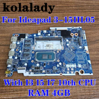 5B21B37211 5B20S44249 NM-D031 For Lenovo Ideapad 3-15IIL05 Laptop Motherboard W/ I3-1005G1 I5-1035G1 I7-1065G7 CPU RAM 4GB DDR4