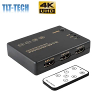3 in 1 Out HDMI 2.0 Switch 4K 60Hz HDR HDCP 2.2 Dolby Vision 1080P 3D, 3x1 5 Ports HDMI 2.0 Switcher with IR Remote
