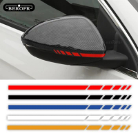 Hot Car Sticker 2 Sets 4PCS Truck Vinyl Stripe Rearview Side Mirror Decal Vehicle Body Accessories Black /Silver 20 * 0.7cm