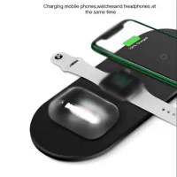 10pcs 15W Wireless Charger For iPhone 11Pro XR XS MAX Fast Charging Pad 3 in 1 Charging Pad For Apple Watch 5 4 For Airpods