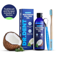 Mike Price DR.DENT Coconut Oil Pulling Mouthwash - 100% Coconut Oil and Mint --Free - 237 ml - Tooth