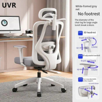 UVR Ergonomic Computer Chair Home Computer Gaming Chair Mesh Staff Chair Comfortable Sponge Cushion with Footrest Office Chair