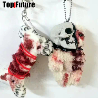 Toy disabled bear bloody injured little doll y2k girl boy Hairpin brooch bag pendant Gothic Lolita Halloween cosplay props