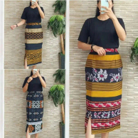 Rok Wanita Pendek Tenun Span - Model Terbaru Etnik Mini Bawahan Stretch Casual