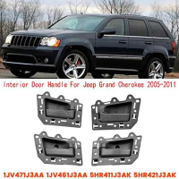 1Set 4PCS Car Interior Door Handle for Jeep Grand Cherokee 2005-2011 1JV471J3AA 1JV461J3AA 5HR411J3A