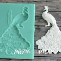 peacock silicone fandont birthday cake biscuits decoration chocolate mold