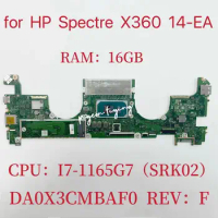 DA0X3CMBAF0 Mainboard For HP Spectre X360 14-EA Laptop Motherboard CPU:I7-1165G7 SRK02 RAM:16GB M22176-601 100% Test OK
