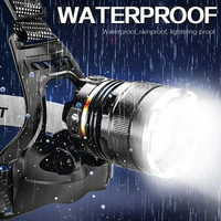 XIWANG Senter Kepala LED XHP50 Rechargeable - Penerangan Terang, Waterproof IH Hitam