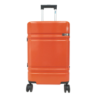 【FILA】20吋簡約時尚碳纖維飾紋系列鋁框行李箱-限量橘
