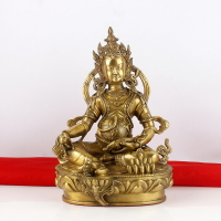純銅黃財神佛像擺件藏傳佛教家居供奉客廳擺設密宗護法占巴拉財神