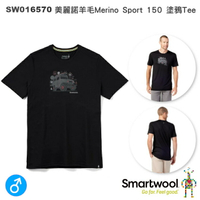 【速捷戶外】美國 Smartwool SW016570 男 Merino Sport 150 美麗諾羊毛塗鴉短Tee(吉普車探險 黑色),柔順,透氣,排汗, 抗UV