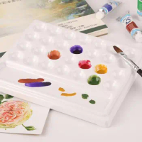 New Round Paint Palette Tray Imitation Porcelain for Oil Watercolor Gouache Craft DIY Art Painting Easy To Wash White Palette