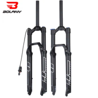Bolany MTB fork Bicycle Air pressure damping Suspension 27.5 29 inch Locked Magnesium alloy Manual Remote 120/140mm bike forks