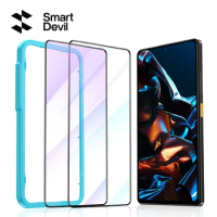 SmartDevil Full Cover Tempered Glass for Xiaomi POCO X6 Pro F5 X5 Pro F3 F4 F2 Pro X3 Pro HD Screen Protector Anti Blue Ray Film