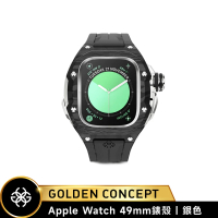 【Golden Concept】Apple Watch 49mm 保護殼 RSCIII49 銀錶殼/黑橡膠錶帶(碳纖維複合材質鈦合金)