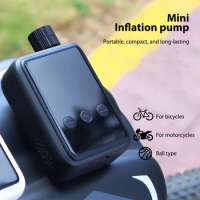 150PSI Motorcycle Electric Pump with LCD Display Tiny Cube Bike Pump 500mAh Presta Schrader Valve for MTB Road Mountain Bikes