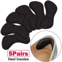5 Pairs Heel Liners Feet Care Patch Pads Crash Heel Sticker Pain Relief Cushion Anti Wear Adhesive Insole Shoes Accessories