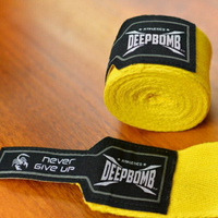 『VENUM旗艦館』DEEPBOMB 原裝BOXING專業拳擊手綁帶  3米  打沙包 純棉吸汗 無彈性 黃色