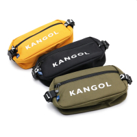 【KANGOL】腰包 斜背包 側背 黑 黃 綠 三色 可調式 多功能(60253012-)