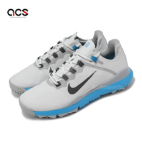 Nike 高爾夫球鞋 TW 13 Wide 男鞋 寬楦 灰 藍 皮革 支撐 可拆釘 老虎伍茲 運動鞋 DR5753-001