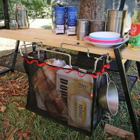 桌邊置物架戶外野營用品便攜收納架自駕遊收納網袋野餐桌收納掛架